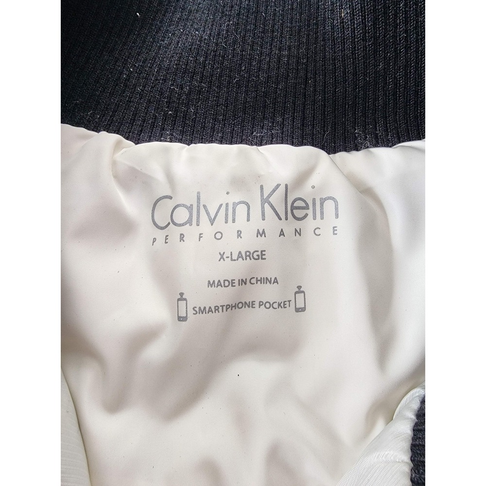 Calvin Klein Performance Puffer Vest Womens X-Large Black White Full Zip - Picture 2 of 7
